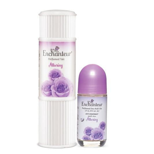 Enchanteur Alluring Perfumed Body Talc 125gms &  Alluring Roll-On Deodorant 50ml By Enchanteur