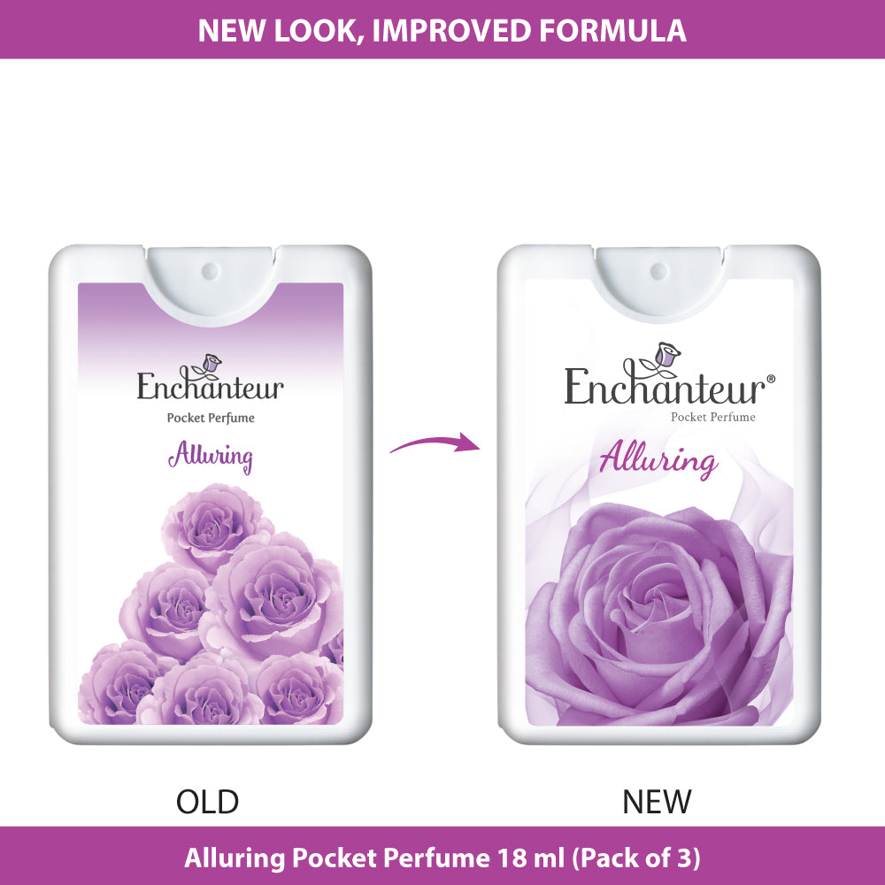 Enchanteur Alluring Pocket Perfume, (Pack of 3)