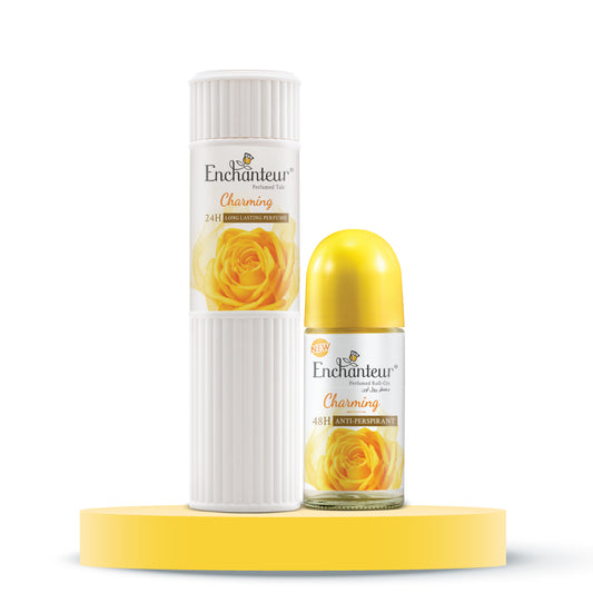 Enchanteur Charming Perfumed Body Talc 250gms &  Charming Roll-On Deodorant 50ml