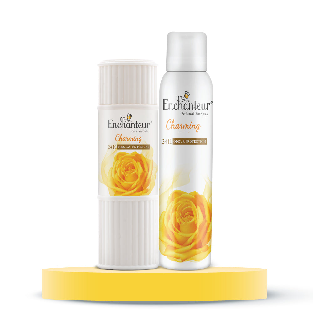 Enchanteur Charming Perfumed Body Talc 125gms & Charming Perfumed Deo Spray 150ml