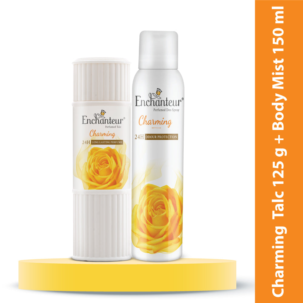 Enchanteur Charming Perfumed Body Talc 125gms & Charming Perfumed Deo Spray 150ml