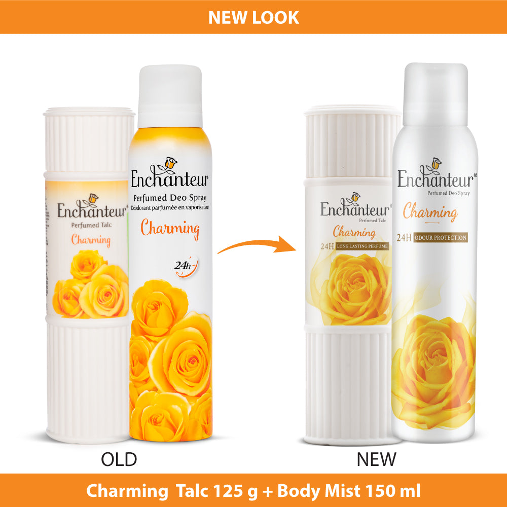 Enchanteur Charming Perfumed Body Talc 125gms & Charming Perfumed Deo Spray 150ml