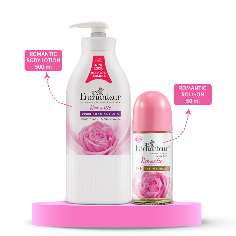 Enchanteur Romantic Lotion + Rollon Combo