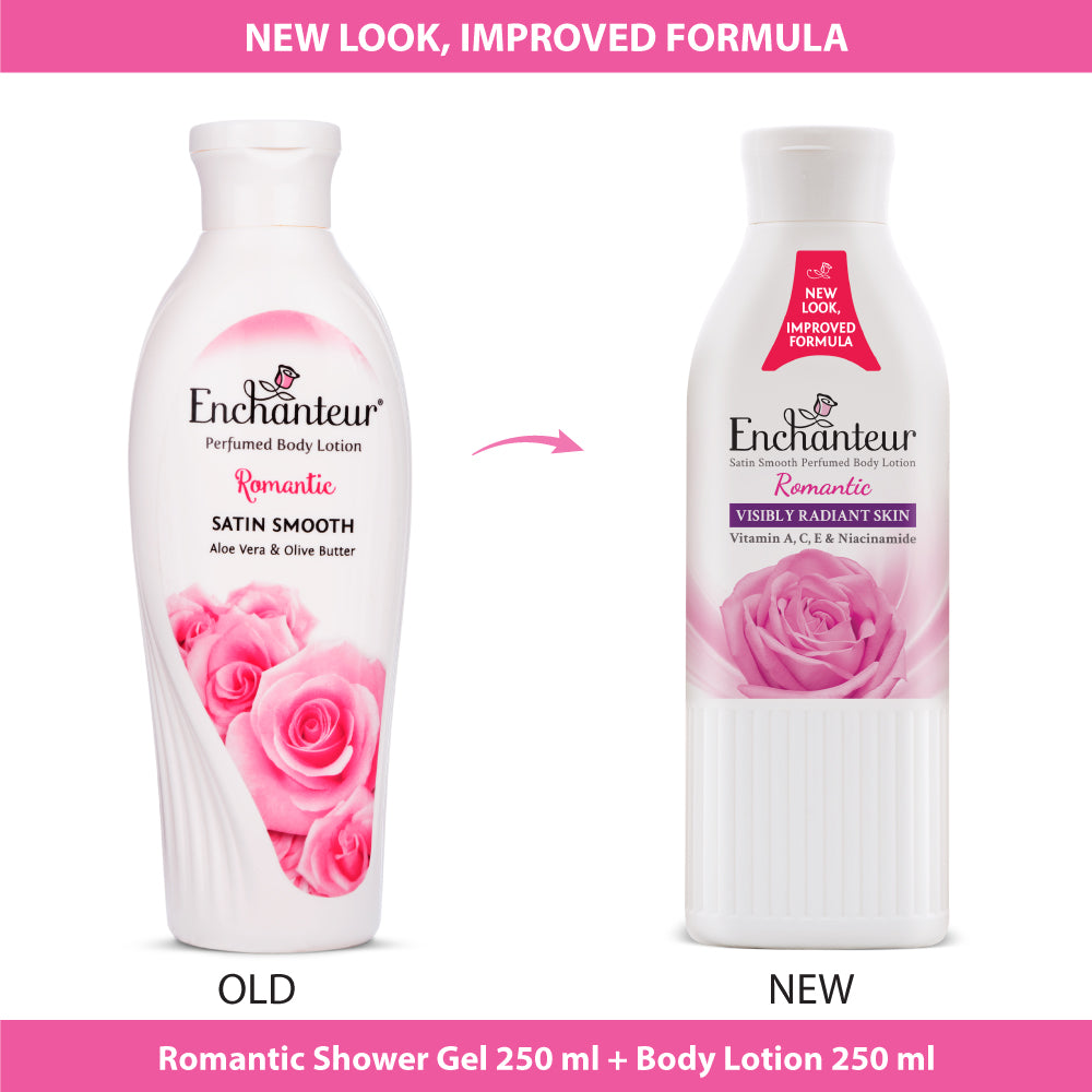 Enchanteur Romantic Shower gel 250gms & Romantic Hand and Body Lotion 250ml