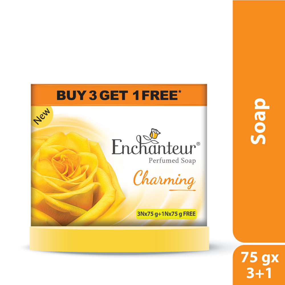 Enchanteur Perfumed Charming Bathing Bar, Pack of 3+1