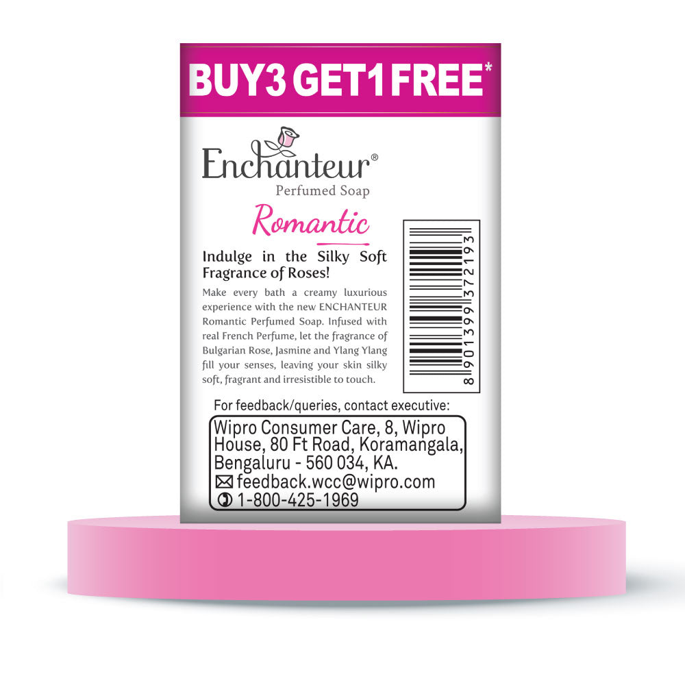 Enchanteur Perfumed Romantic Bathing Bar, Pack of 3+1