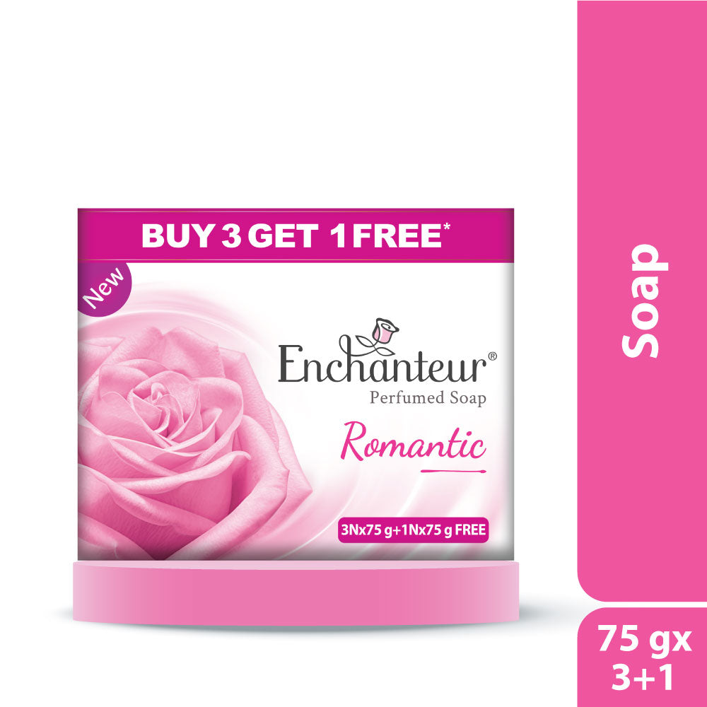 Enchanteur Perfumed Romantic Bathing Bar, Pack of 3+1