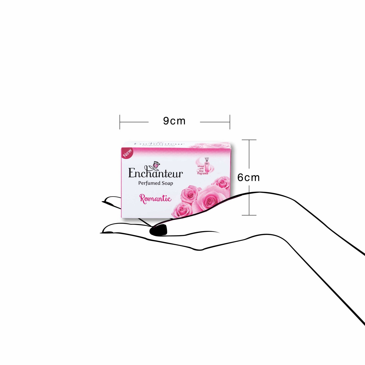 Easy to Handle Enchanteur Romantic Perfumed Bathing Bar, Pack of 3+1
