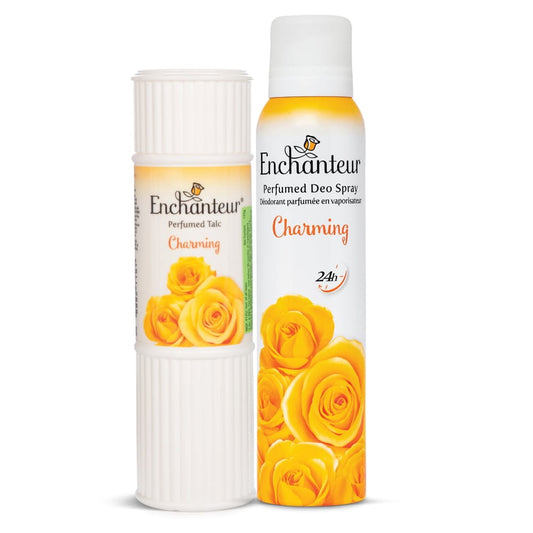 Enchanteur Charming Perfumed Body Talc 125gms & Charming Perfumed Deo Spray 150ml By Enchanteur