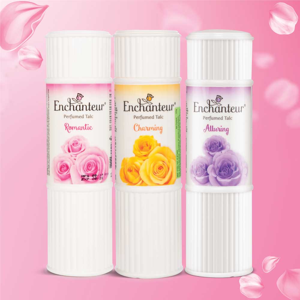 Enchanteur Romantic, Charming and Alluring Perfumed Talc Combo, 75 gms each By Enchanteur