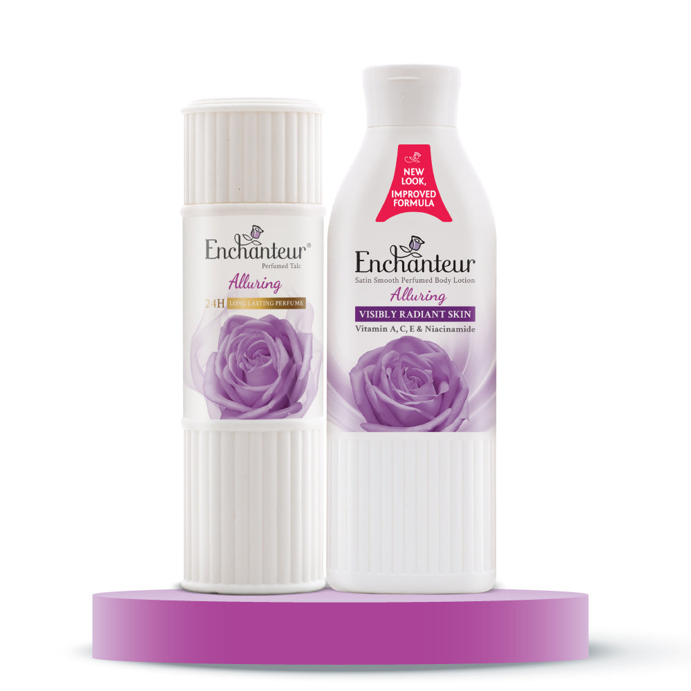 Enchanteur Alluring Perfumed Body Talc 125gms & Alluring Hand and Body Lotion 250ml