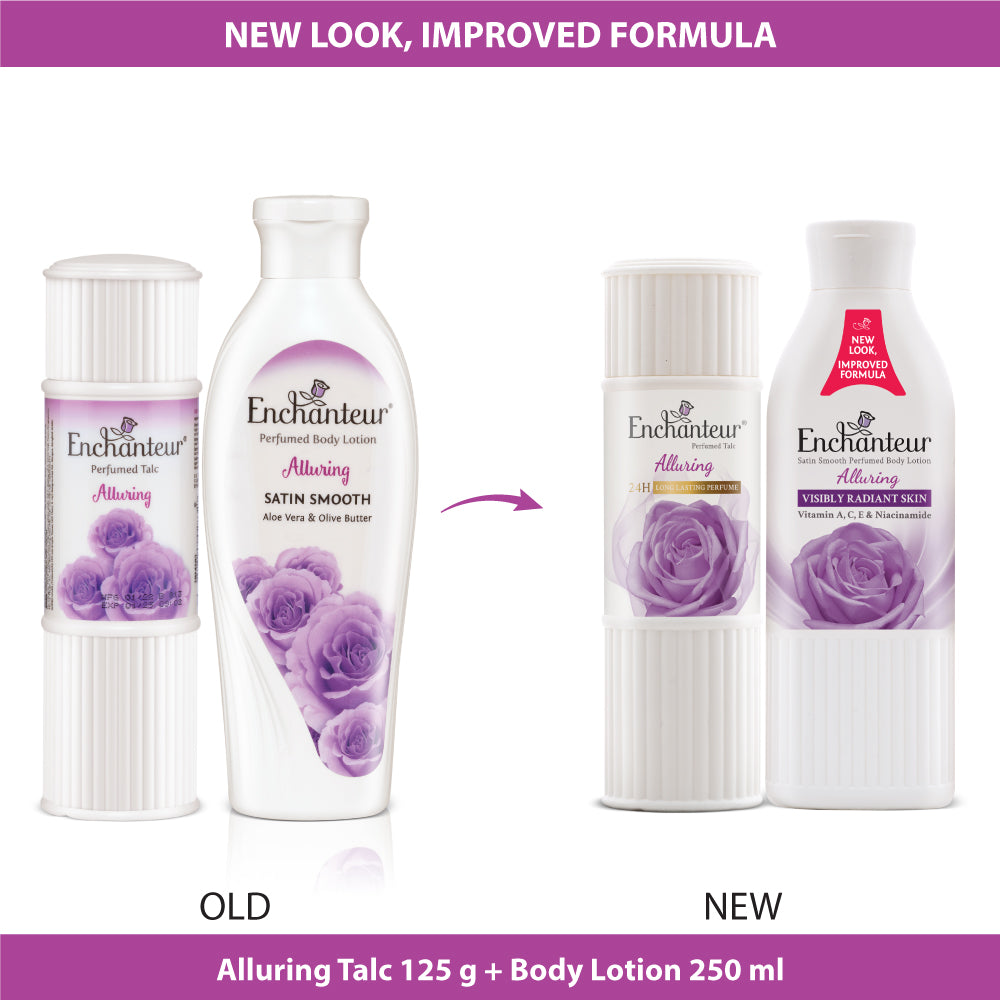 Enchanteur Alluring Perfumed Body Talc 125gms & Alluring Hand and Body Lotion 250ml