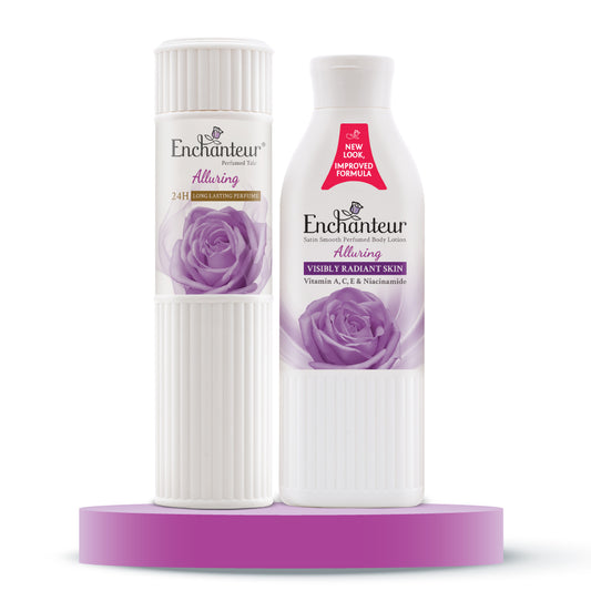 Enchanteur Alluring Perfumed Body Talc 250gms & Alluring Hand and Body Lotion 250ml