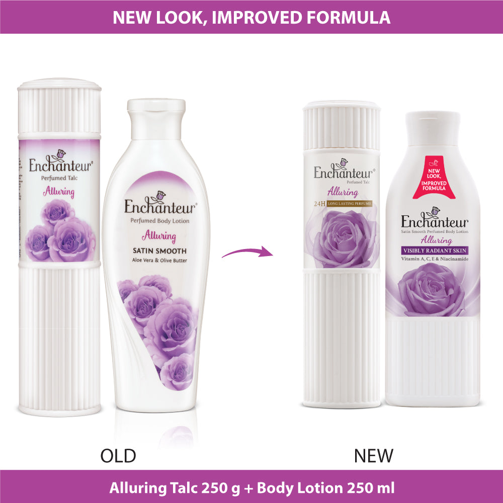 Enchanteur Alluring Perfumed Body Talc 250gms & Alluring Hand and Body Lotion 250ml