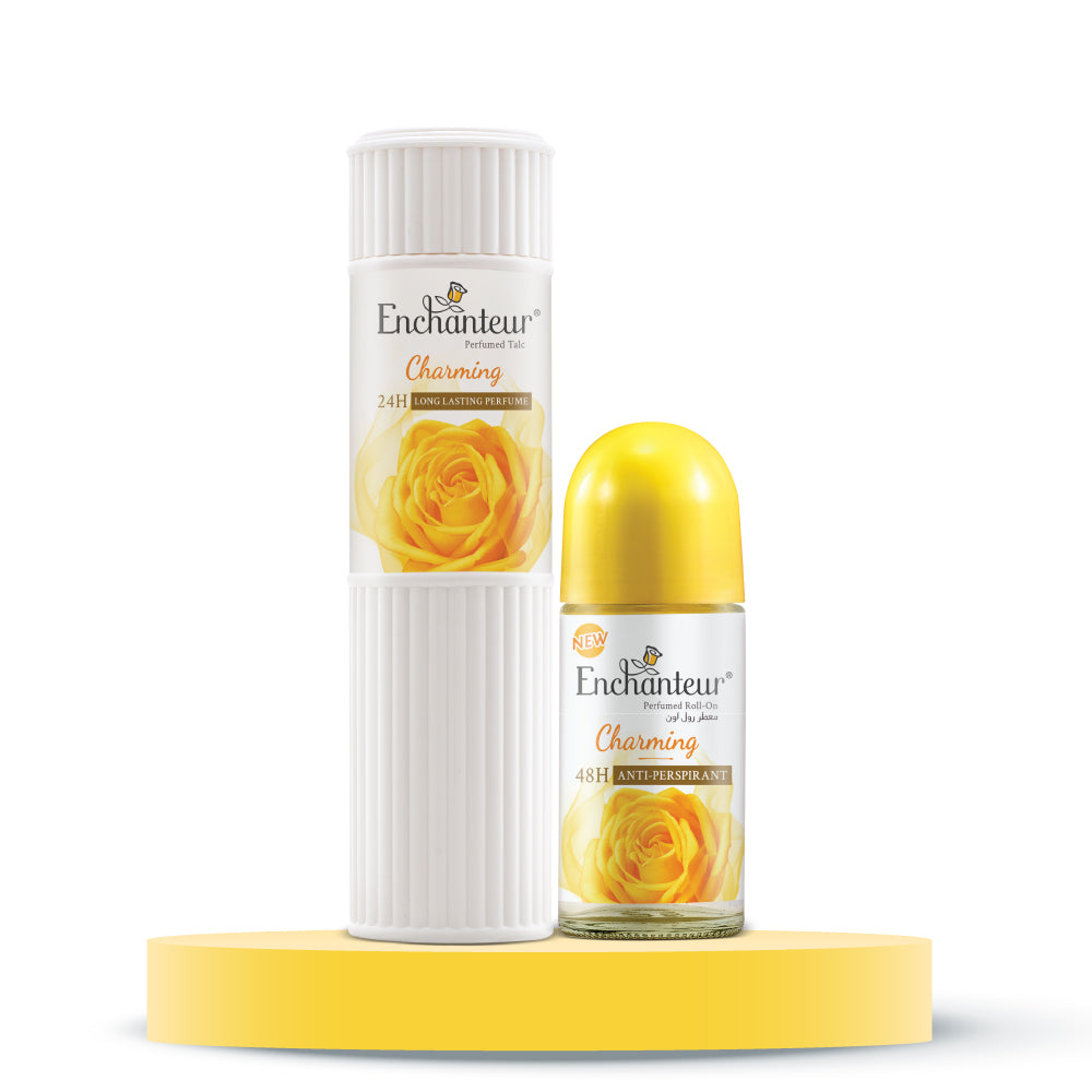 Enchanteur Charming Perfumed Body Talc 250gms &  Charming Roll-On Deodorant 50ml