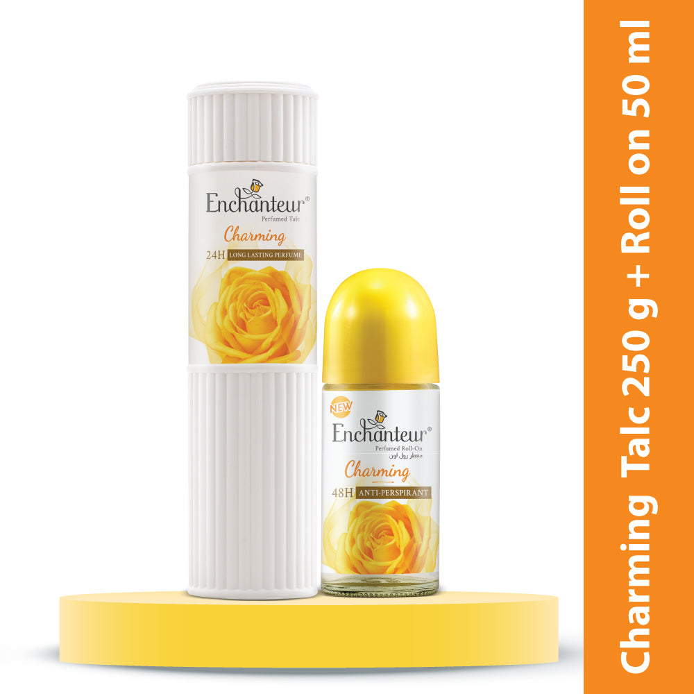 Enchanteur Charming Perfumed Body Talc 250gms &  Charming Roll-On Deodorant 50ml
