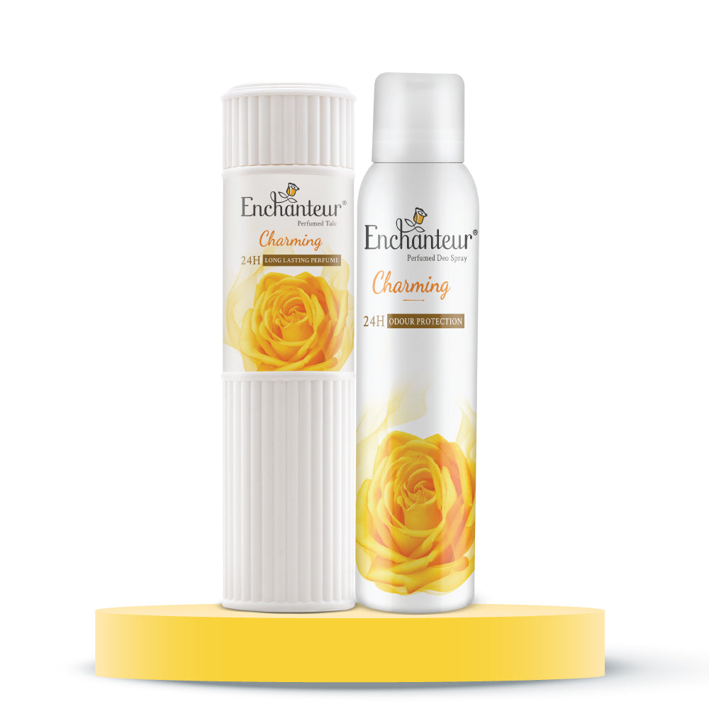 Enchanteur Charming Perfumed Body Talc 250gms & Charming Perfumed Deo Spray 150ml