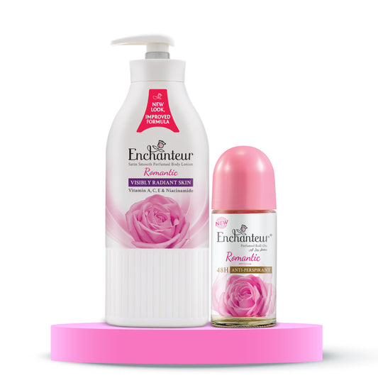Enchanteur Romantic Lotion + Rollon Combo