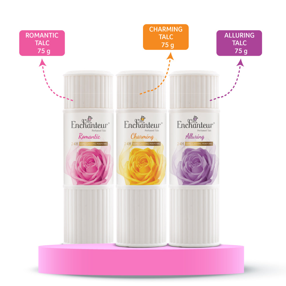 Enchanteur Assorted Talc Pack of 3 (75g each)