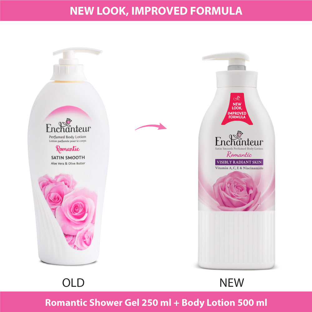 Enchanteur Romantic Shower gel 250gms & Romantic Hand and Body Lotion 500ml