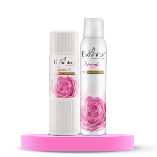 Enchanteur Romantic Perfumed Body Talc 125gms & Romantic Perfumed Deo Spray 150ml