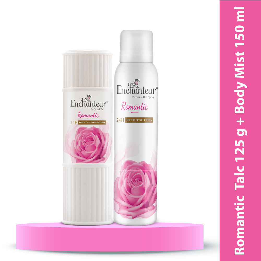 Enchanteur Romantic Perfumed Body Talc 125gms & Romantic Perfumed Deo Spray 150ml