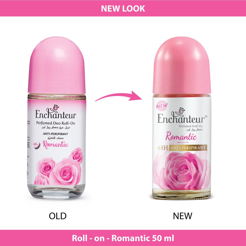 Enchanteur Perfumed Romantic Bathing Bar 75gms Pack of 3+1 & Romantic Roll-On Deodorant 50ml & Romantic Pocket Perfume, 18ml (Pack of 3)