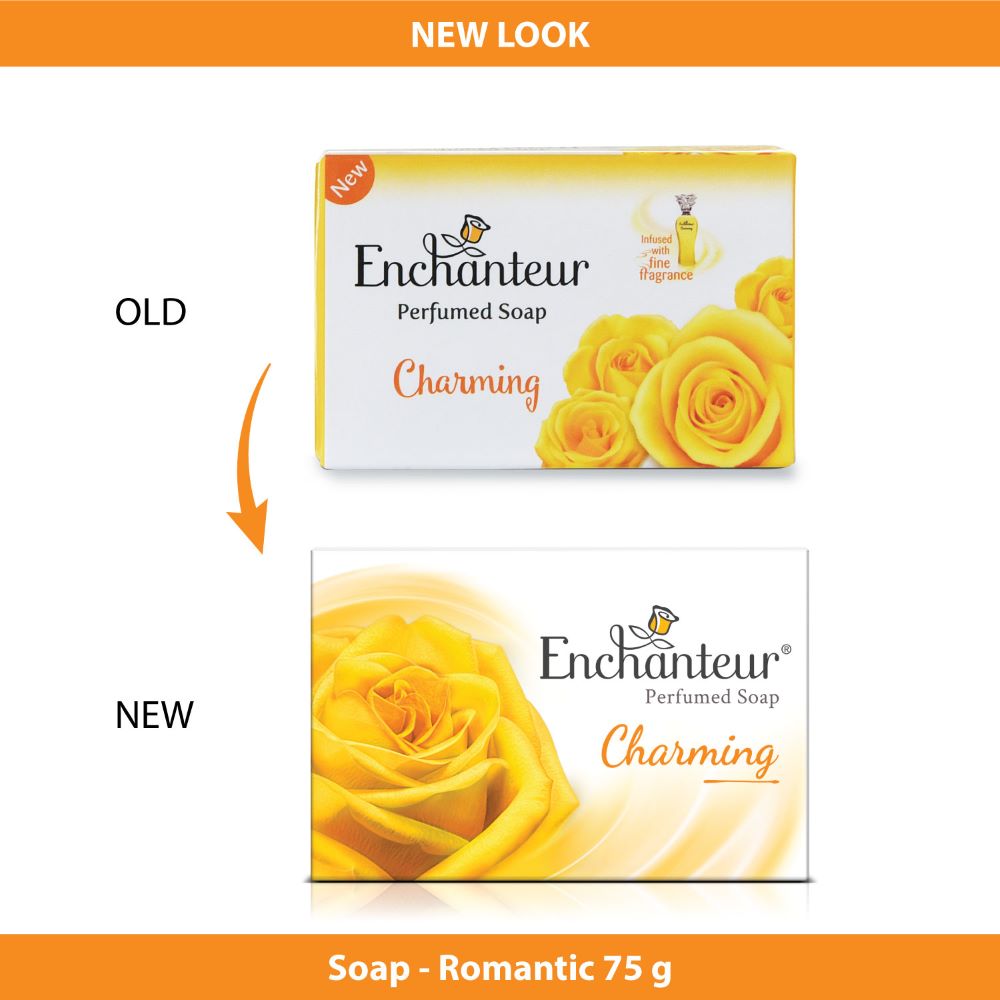 Enchanteur Perfumed Charming Bathing Bar 75gms Pack of 3+1 & Charming Hand and Body Lotion 250ml