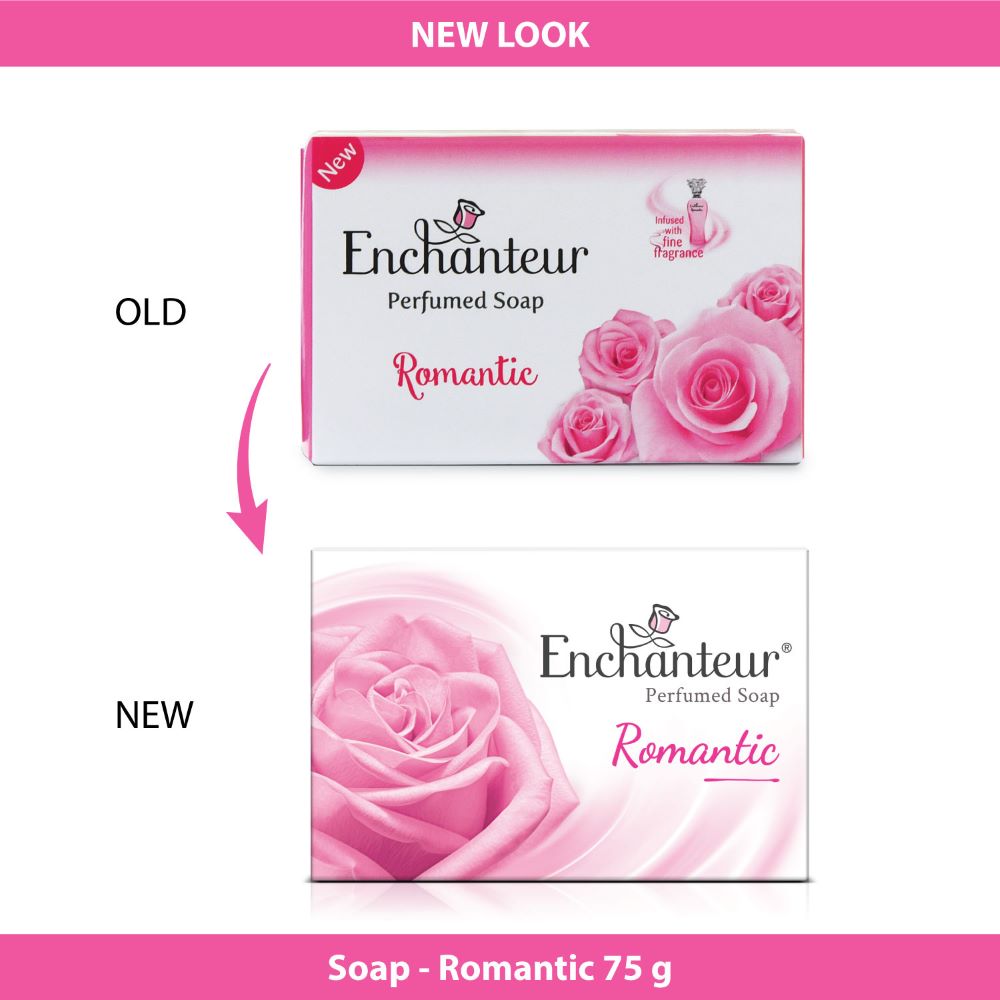 Enchanteur Perfumed Romantic Bathing Bar 75gms Pack of 3+1 & Romantic Hand and Body Lotion 250ml