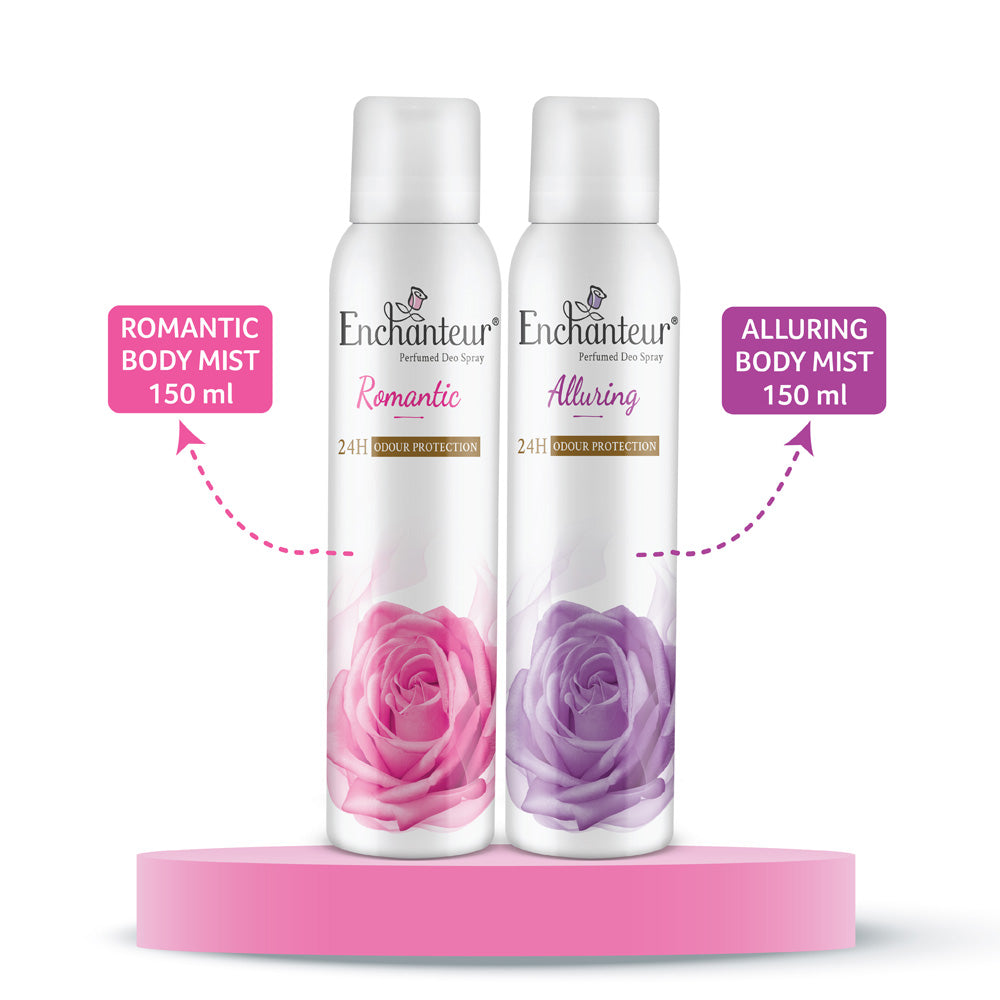 Enchanteur Romantic and Alluring Perfumed Deo Spray, 150ml each