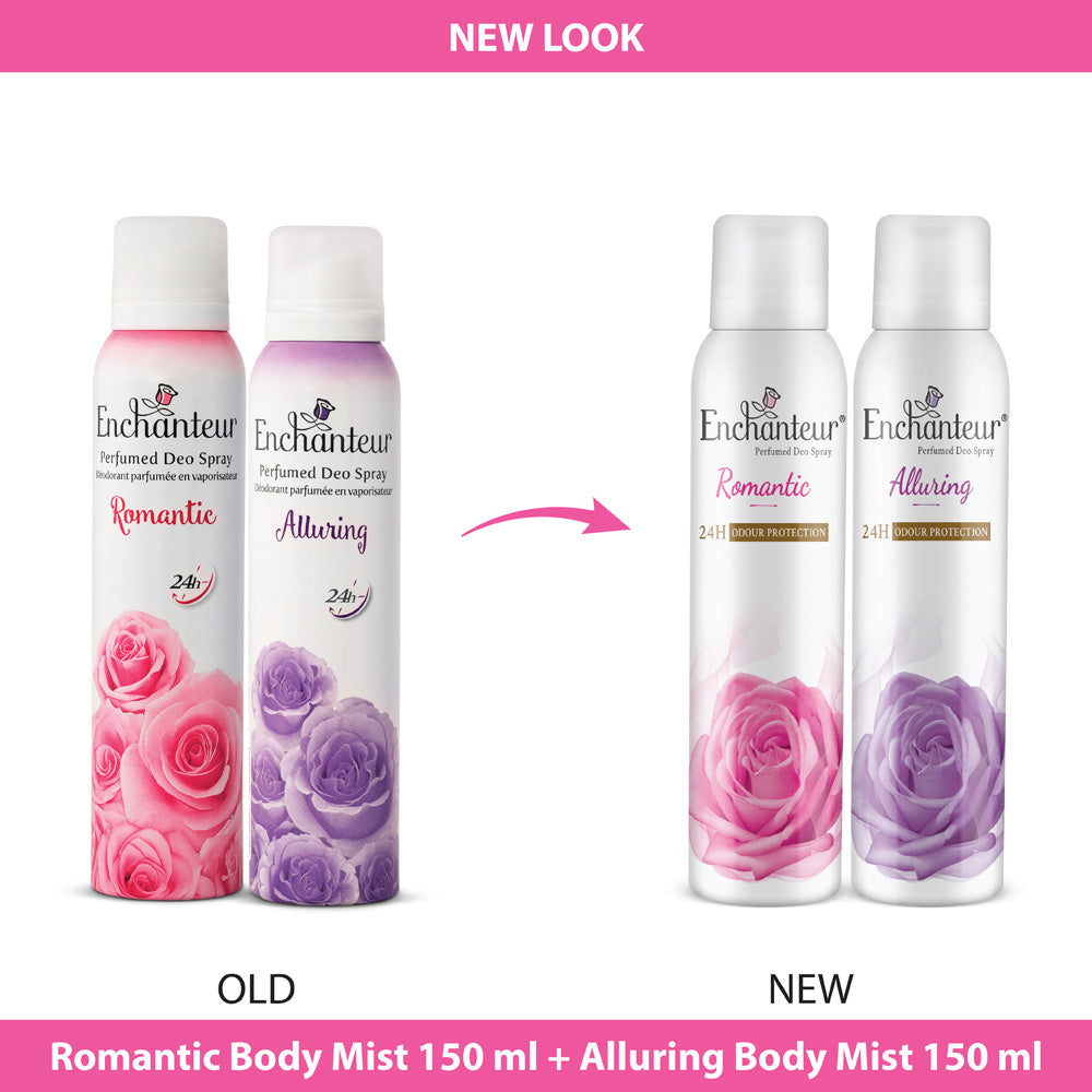 Enchanteur Romantic and Alluring Perfumed Deo Spray, 150ml each