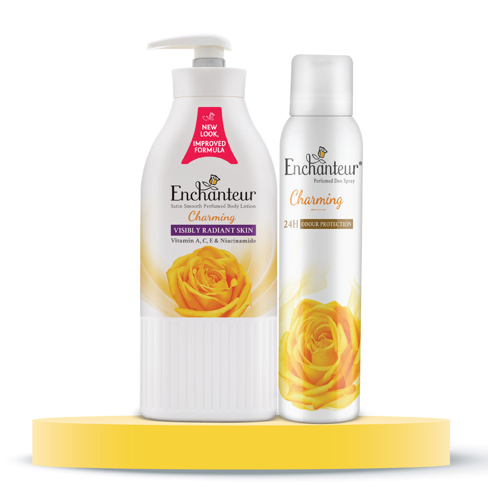 Enchanteur Charming Hand and Body Lotion, 500ml & Charming Perfumed Deo Spray 150ml