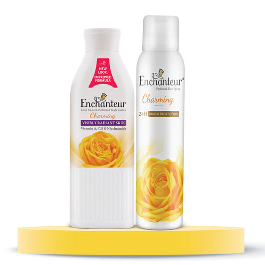 Enchanteur Charming Hand and Body Lotion, 250ml & Charming Perfumed Deo Spray 150ml