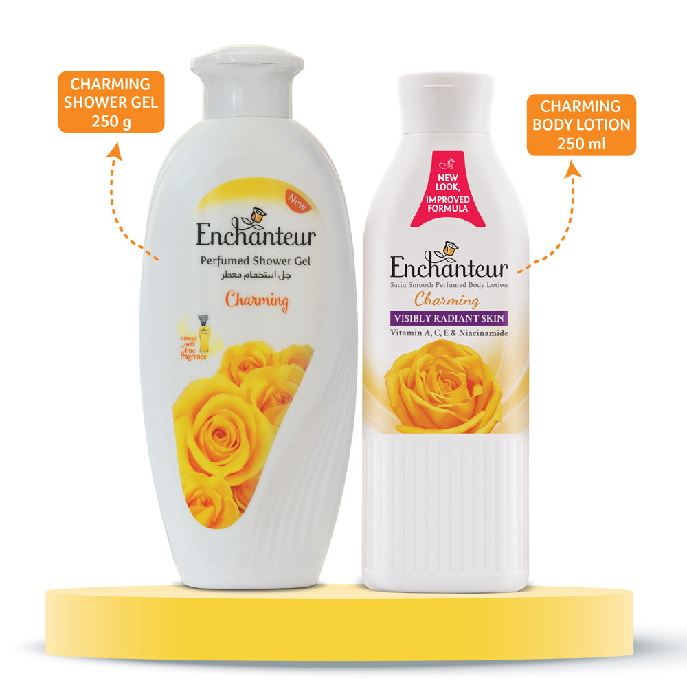 Enchanteur Charming Shower gel 250gms & Charming Hand and Body Lotion 250ml