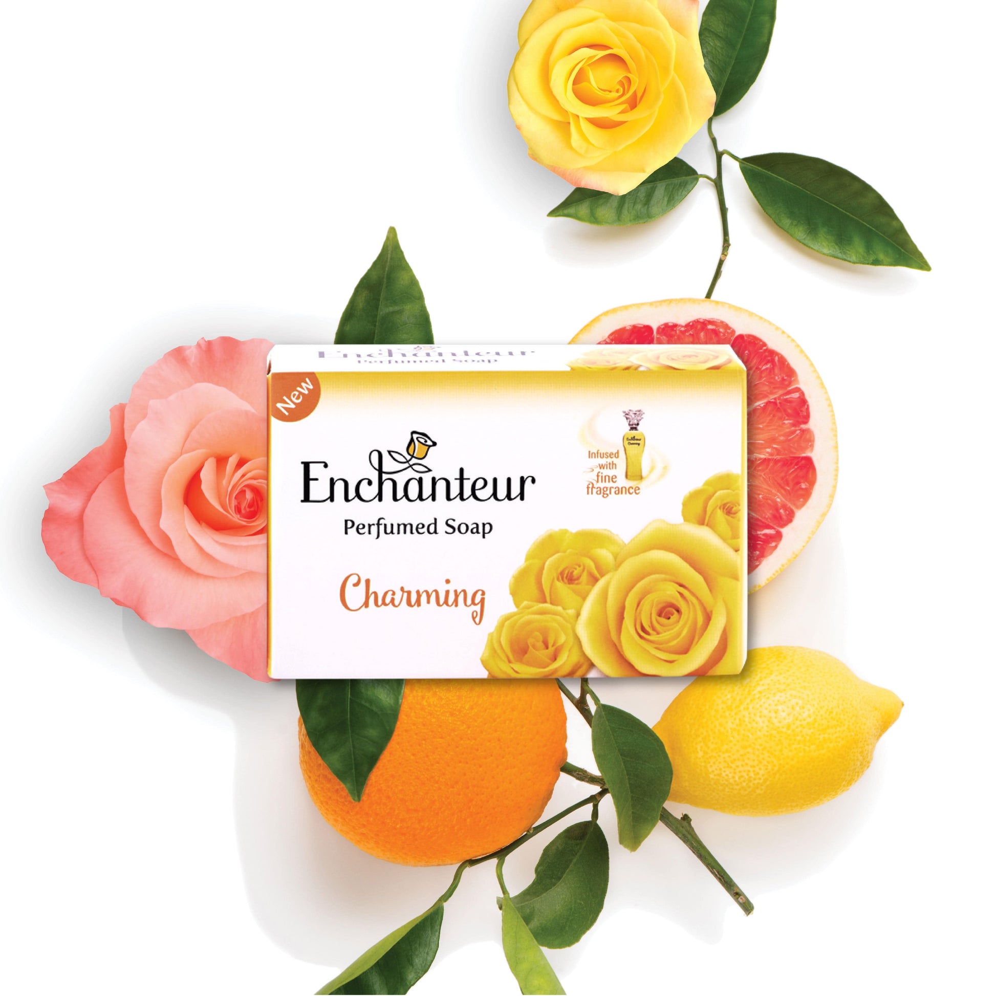 Enchanteur Perfumed Charming Soap, blended with the luxurious notes of Roses