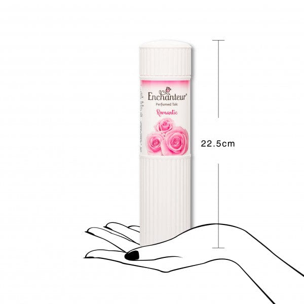 User Friendly Packaging of Enchanteur Romantic Perfumed Talcum Powder