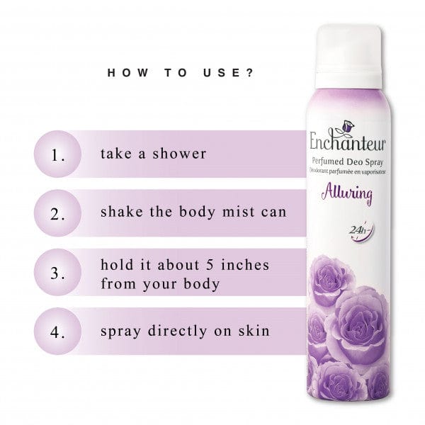 How to Use Enchanteur Alluring Body Mist Perfumed Deodorant Spray