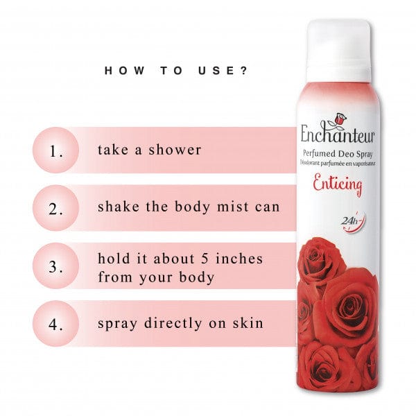 How to Use Enchanteur Enticing Body Mist Perfumed Deodorant Spray