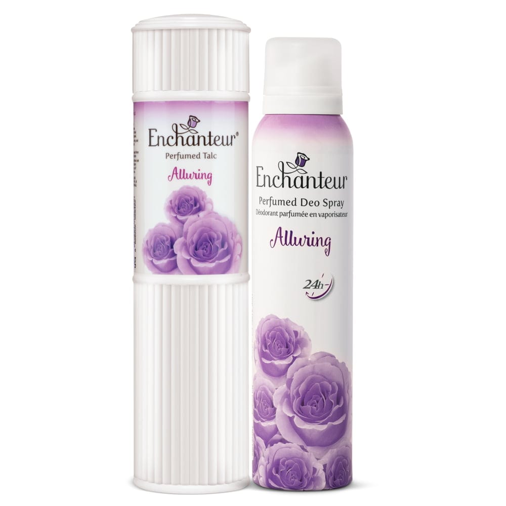 Enchanteur Alluring Perfumed Body Talc 250gms & Alluring Perfumed Deo Spray 150ml By Enchanteur