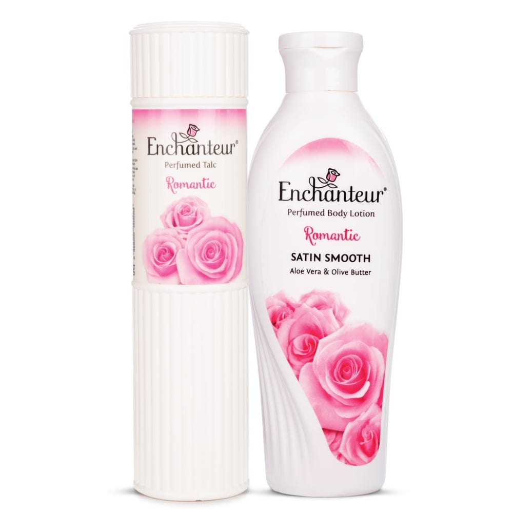Enchanteur Romantic Perfumed Body Talc 250gms & Romantic Hand and Body Lotion 250ml