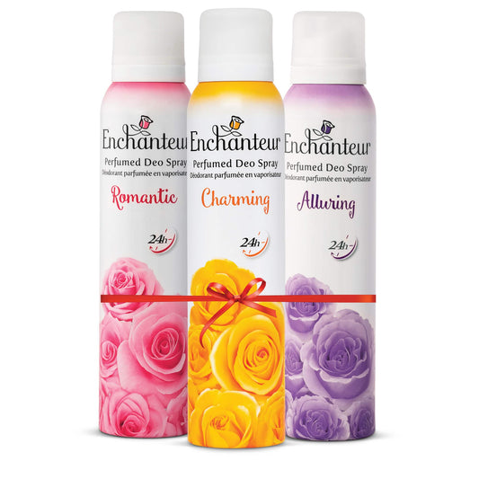 Enchanteur Romantic, Charming And Alluring Perfumed Deo Spray 150ml Each