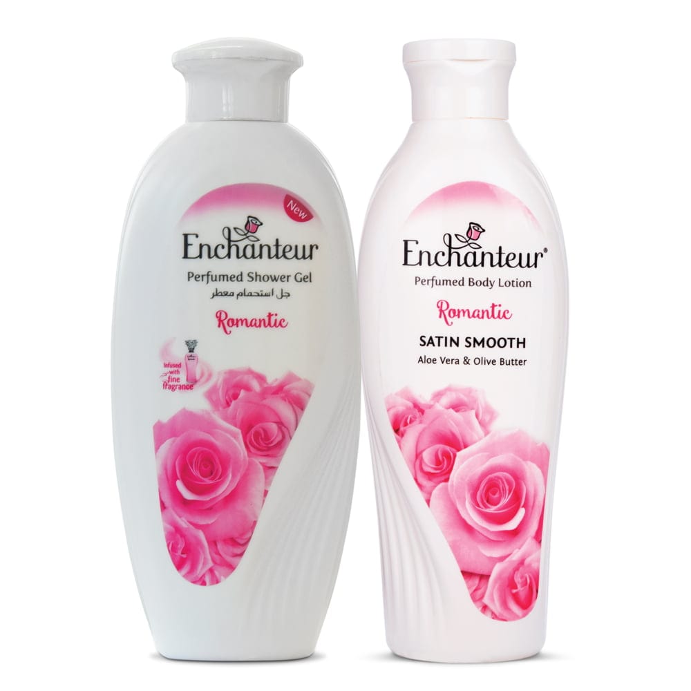 Enchanteur Romantic Shower gel 250gms & Romantic Hand and Body Lotion 250ml By Enchanteur